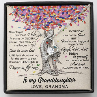To My Granddaughter - Dance In The Rain - Gift For Granddaughter From Grandma - Forever Love Necklace - Thegiftio UK