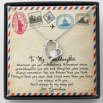 To My Granddaughter Email Letter Forever Love Necklace Birthday Message Card From Grandma - Thegiftio UK