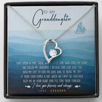 To My Granddaughter Forever Love Necklace Birthday Message Card From Grandma - Thegiftio UK