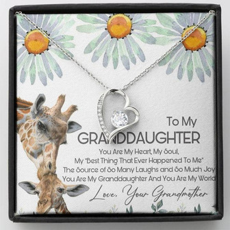 To My Granddaughter Forever Love Necklace Birthday Message Card Gift - Thegiftio UK