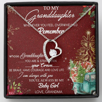 To My Granddaughter Forever Love Necklace With Christmas Message Card Grandma Gift