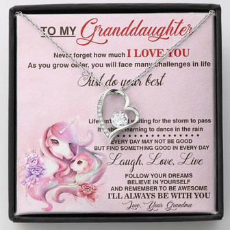 To My Granddaughter I'll Always Be With You Forever Love Necklace