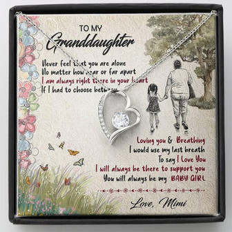 To My Granddaughter Loving You Forever Love Necklace Birthday Message Card From Grandma - Thegiftio UK