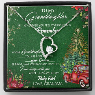 To My Granddaughter My Baby Girl Forever Love Necklace Christmas Message Card - Thegiftio UK