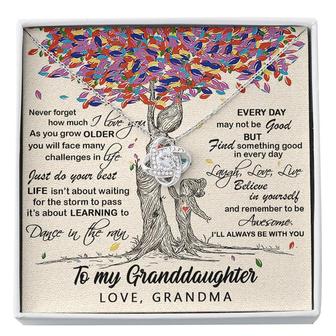 To My Granddaughter Never Forget How Much I Love You Your Grandma Love Knot Necklace - Seseable