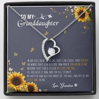 To My Granddaughter Sunflower Forever Love Necklace Birthday Message Card Gift From Grandma - Thegiftio UK