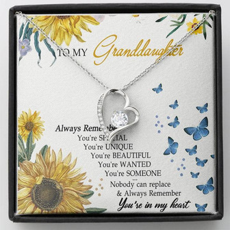 To My Granddaughter Sunflower Forever Love Necklace Birthday Gift - Thegiftio UK