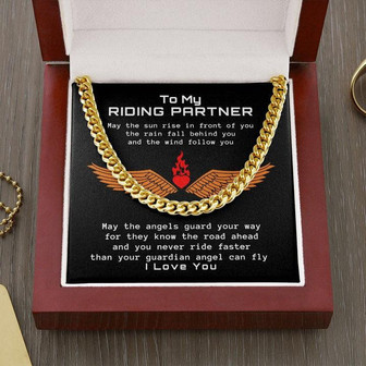 To My Harley Davidson Riding Partner, Cuban Link Chain Necklace, Gift for Husband, Gift For Boyfriend, Motorcycle Life, Valentines Day - Thegiftio