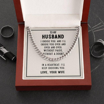 To My Husband - Cuban Link Chain Necklace - Thegiftio UK