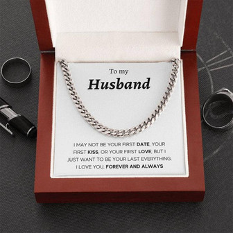 To My Husband - First Kiss - Cuban Link Chain - Thegiftio UK