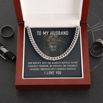 To My Husband - I Love You - Cuban Link Chain Necklace - Thegiftio UK