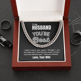 To My Husband - You're The Best - Cuban Link Chain Necklace - Thegiftio UK