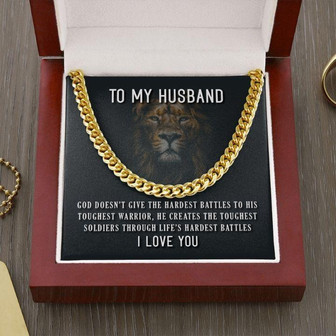 To My Husband Cuban Link Chain Necklace Gift - Thegiftio UK