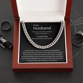 To My Husband Cuban Link Chain Necklace - Thegiftio UK