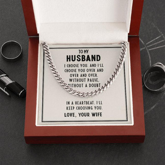 To My Husband Cuban Link Chain Necklace, The Perfect Gift For Your Man - Thegiftio UK