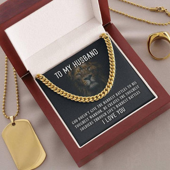 To My Husband I Love You Cuban Link Chain Necklace Gift - Thegiftio UK
