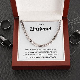 To My Husband Necklace, Cuban Link Chain Necklace For Men, Husband Gift - Thegiftio