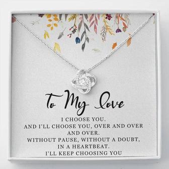 To My Love Love Knot Necklace Message Card - Seseable