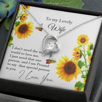 To My Lovely Wife Forever Love Necklace, Gift For Wife, Husband Gift To Wife. - Thegiftio UK