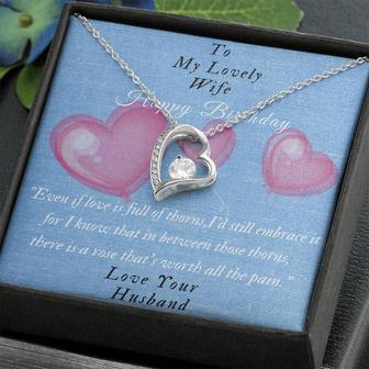 To My Lovely Wife-Happy Birthday- Forever Love Necklace - Thegiftio UK