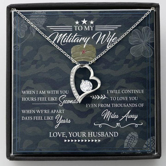 To My Military Wife Forever Love Necklace Message Card - Thegiftio UK