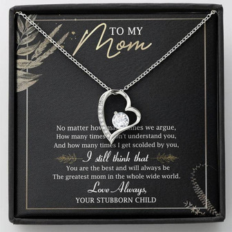 To My Mom Forever Love Necklace Message Card - Thegiftio UK