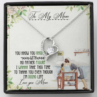 To My Mom Forever Love Necklace Message Card - Thegiftio UK