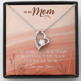 To My Mom Forever Love Necklace Message Card - Thegiftio UK