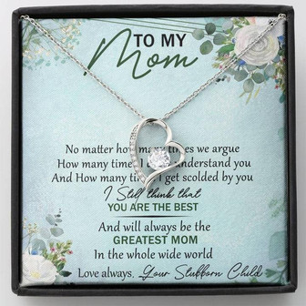 To My Mom Forever Love Necklace Message Card - Thegiftio UK