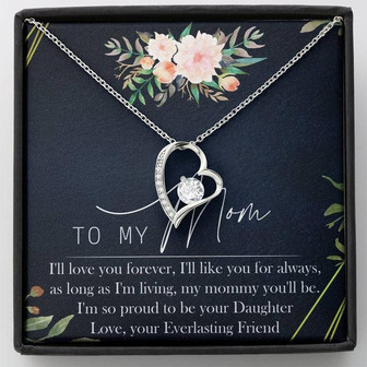 To My Mom Forever Love Necklace Message Card - Thegiftio UK