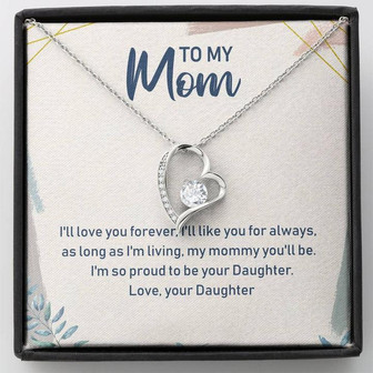 To My Mom Forever Love Necklace Message Card - Thegiftio UK
