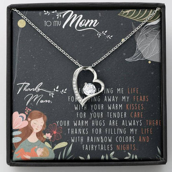 To My Mom Forever Love Necklace Message Card - Thegiftio UK