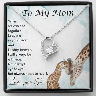 To My Mom Giraffe Forever Love Necklace Mother's Day Message Card - Thegiftio