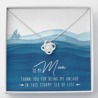 To My Mom Love Knot Necklace Message Card - Thegiftio UK