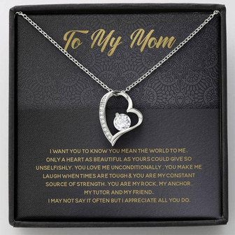 To My Mom White Gold Forever Love Necklace - Thegiftio
