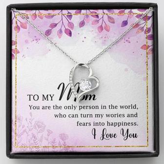 To My Mom You Make Me Happy Forever Love Necklace Mother's Day Message Card - Thegiftio