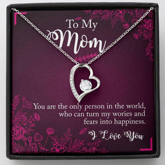 To My Mom You Turn My Worries Into Happiness Forever Love Necklace - Thegiftio UK