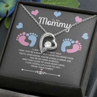 To My Mommy From Your Tummy Gift For Pregnant Wife Forever Love Necklace - Thegiftio UK