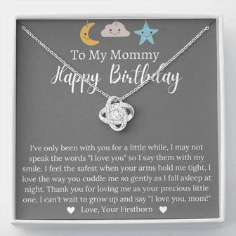 To My Mommy Happy Birthday - Love Knot Necklace - Love, Your Firstborn - Seseable
