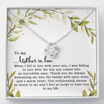 To My Mother In Law When I Fell In Love With Your Son Love Knot Necklace - Seseable