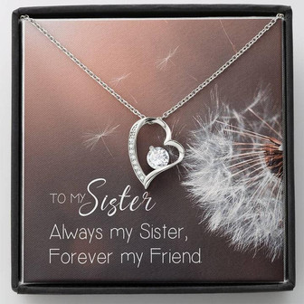 To My Sister Forever Love Necklace Birthday Message Card - Thegiftio UK