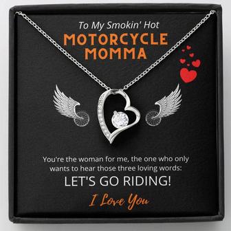 To My Smokin' Hot Motorcycle Momma • Three Loving Words Let's Go Riding • Forever Love Necklace