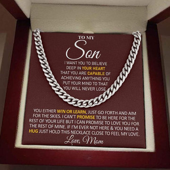 To My Son - Feel My Love from Mom - Cuban Link Chain - Thegiftio UK