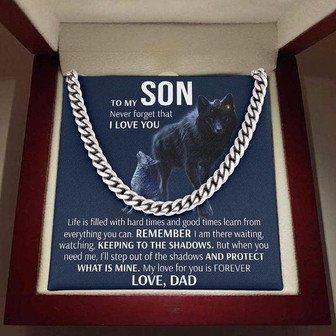 To My Son - Keeping To The Shadows Form Dad | Cuban Link Chain Necklace - Thegiftio UK