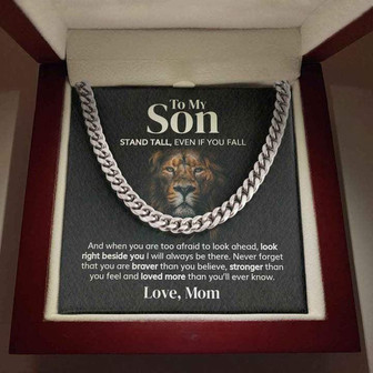 To My Son - Stand Tall from Mom - Cuban Link Chain - Thegiftio UK