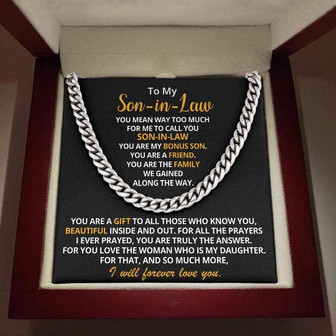 To My Son-in-Law - You Are My Bonus Son | Cuban Link Chain Necklace - Thegiftio UK