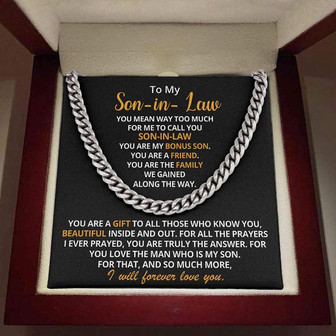 To My Son-in-Law - You Are My Bonus Son | Cuban Link Chain Necklace - Thegiftio UK