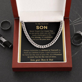 To My Son, Just Do Your Best - Cuban Link Chain - Thegiftio UK