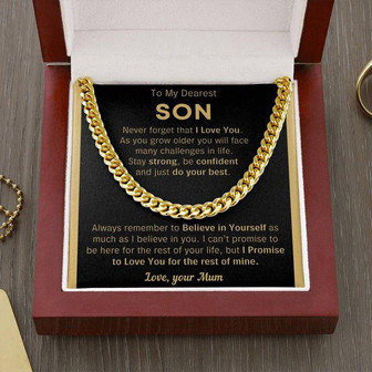 To My Son, Just Do Your Best - Cuban Link Chain - Thegiftio UK