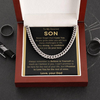 To My Son, Just Do Your Best - Cuban Link Chain - Thegiftio UK